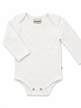Me & Henry White Long-Sleeve Baby Bodysuit